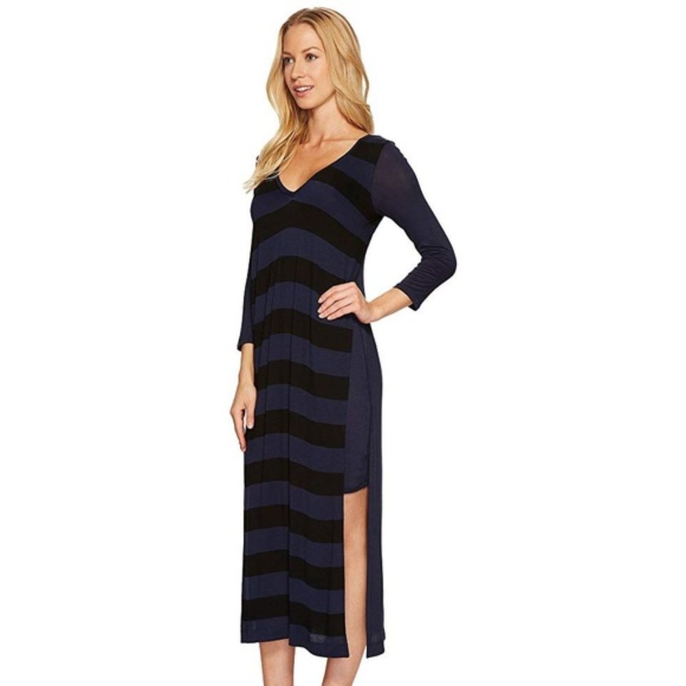 Three Dots Striped Sweater Dress – Navy & Black – Size M – New With Tags
